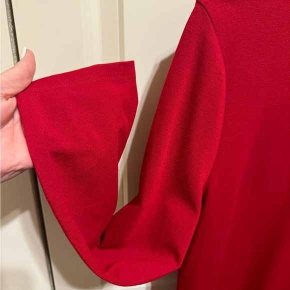 Lauren Ralph Lauren Red Long Sleeve Shirt Ruffle Sz L - Picture 4 of 9